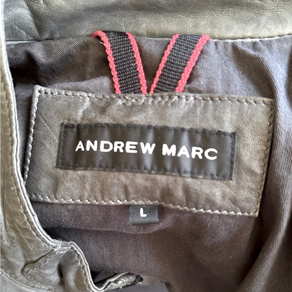 Andrew Marc - Leather Grey Jacket (Size L) - Picture 3 of 7